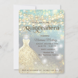 Invitación purpurina Guay elegante Luces de tipo String luces