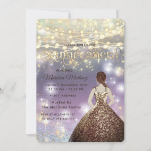 Invitación purpurina Guay elegante Luces de tipo String luces