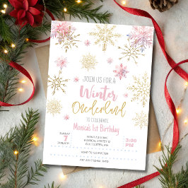 Invitación Purpurina invierno onederland cumpleaños