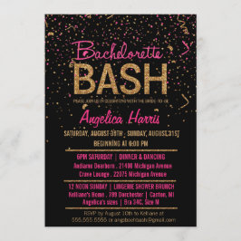 Invitación Purpurina Look Confetti Bachelorette Party Shower