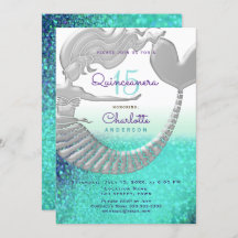 Purpurina Mermaid Quinceanera Cumpleaños