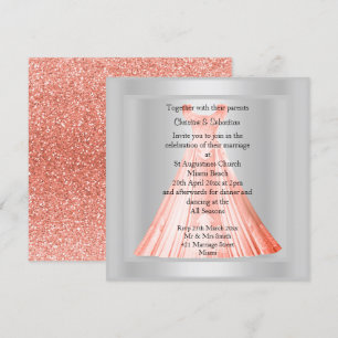 INVITACIÓN PURPURINA MODERNO APRICOT GOWN WEDDING INVITATION