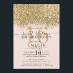 Invitación Purpurina moderno de lujo dorado rosa Confetti Swe<br><div class="desc">La elegante, glamorosa y moderna invitación a la fiesta de 16 años es perfecta para el joven chica contemporáneo y elegante. Cuenta con un falso purpurina de confeti dorado y brillante bloque de color sobre un simple fondo rosa rubor con un gran número "16" en un tono dorado a juego....</div>