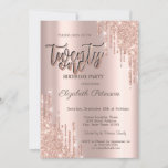 Invitación Purpurina moderno gotea Rosa Oro 21 Fiesta de cump<br><div class="desc">Moderna,  moda y glamurosa,  con goteos purpurinas sobre un fondo dorado subió.</div>