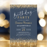 Invitación Purpurina Navy Blue Gold de cualquier edad 60 años<br><div class="desc">Celebrar un hito en estilo con esta invitación a cumplir 60 años de Purpurina de Oro Azul de la Marina. Diseñada con un sofisticado fondo azul marino y brillantes acentos purpurinas de oro, esta invitación es perfecta para una elegante e memorable celebración de los 60 años. Ya sea para una...</div>