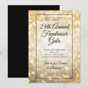Invitación Purpurina oficial de Luces Gold para la Recaudació