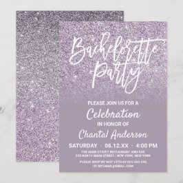 Invitación Purpurina Ombre Bachelorette