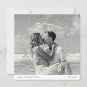 Invitación *~* Purpurina Par FOTO RSVP QR AR6 DIY Boda