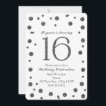 Invitación Purpurina Plata Dots Sweet 16 Birthday Party<br><div class="desc">El Purpurina Plata Dots Sweet 16 Birthday Party Invitation.</div>