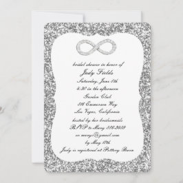 Invitación Purpurina plateado Diamante Infinity Bridal Shower