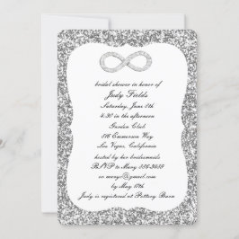 Invitación Purpurina plateado Diamante Infinity Bridal Shower