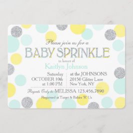 Invitación Purpurina plateado Dosis Amarillas de Seafoam Espo