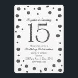 Invitación Purpurina Plateado Dots Sweet 15 Birthday Party<br><div class="desc">Purpurina Plateado Dots Sweet 15 Birthday Party Invitaciones.</div>