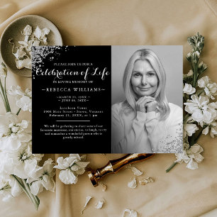 Invitación Purpurina plateado Elegante foto Celebración de la