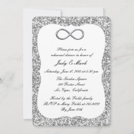 Invitación Purpurina plateado Ensayo de infinito