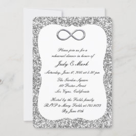 Invitación Purpurina plateado Ensayo de infinito
