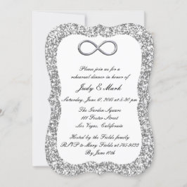 Invitación Purpurina plateado Ensayo de infinito