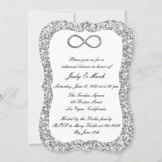 Invitación Purpurina plateado Ensayo de infinito