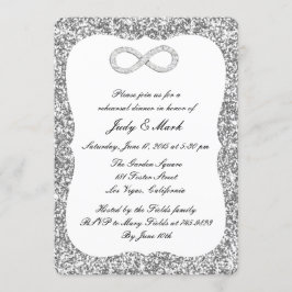 Invitación Purpurina plateado Ensayo de infinito de diamantes