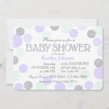 Purpurina plateado Lavender Seafoam Dots Baby Show