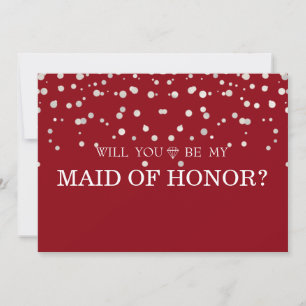 Invitación Purpurina plateado marrón, serás mi HONOR