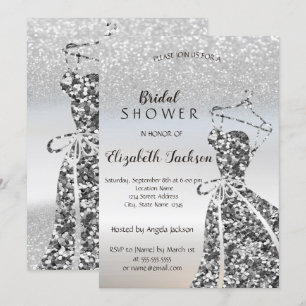 Invitación Purpurina plateado Secuencias de Bokeh Vestir Duch