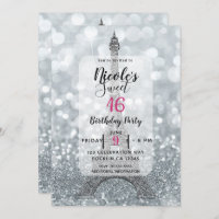 Purpurina plateado Sparkle Bling Eiffel Tower Fies
