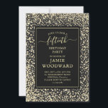 Invitación Purpurina Platinum Black 50th Birthday Party Invit<br><div class="desc">Invitación a la fiesta de cumpleaños 50 del purpurina Platinum en negro con una tipografía rústica y elegante. Sencillo y elegante.</div>