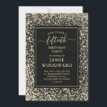 Invitación Purpurina Platinum Black 50th Birthday Party Invit<br><div class="desc">Invitación a la fiesta de cumpleaños 50 del purpurina Platinum en negro con una tipografía rústica y elegante. Sencillo y elegante.</div>
