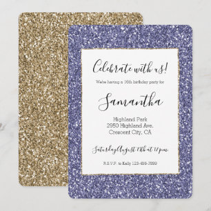 Invitación Purpurina Purple Gold