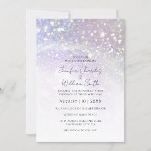 Invitación Purpurina púrpura simple matrimonio elegante moder