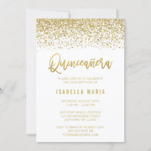 Invitación Purpurina Quinceanera