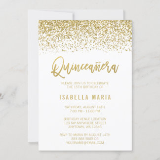 Invitación Purpurina Quinceanera