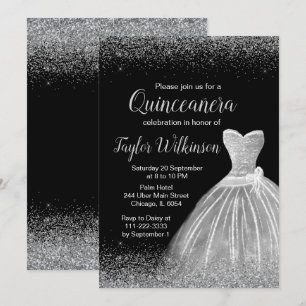 Invitación Purpurina Quinceanera