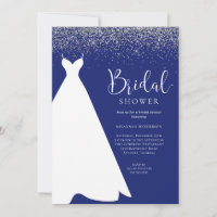 Purpurina real azul y plata Invita ducha de novia