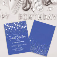 Purpurina real de plata azul esparkles luces dulce