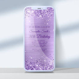Invitación Purpurina real púrpura Amethyst Relieve metalizado