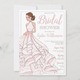 Invitación Purpurina Redhead Glam Bride Bridal Shower
