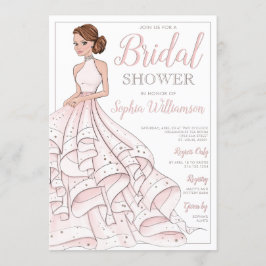 Invitación Purpurina Redhead Glam Bride Bridal Shower
