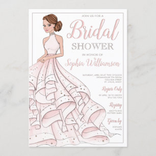 Invitación Purpurina Redhead Glam Bride Bridal Shower