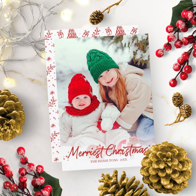 Invitación Purpurina Rojo caligrafía Foto de Navidades mercen (Subido por el creador)
