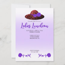 Purpurina Rojo gorra lavanda morada Damas Luncheon