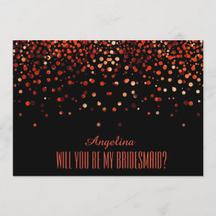 Invitación ¿Purpurina rojo negro usted será mi dama de honor?