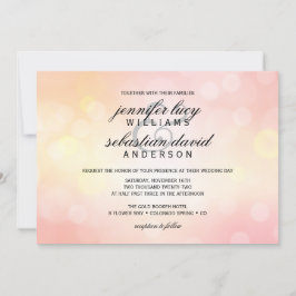 Invitación Purpurina rosa de lujo Boda de Moda de luz de Boke