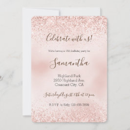 Invitación Purpurina rosa de Rubor