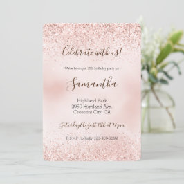 Invitación Purpurina rosa de Rubor