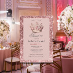 Invitación Purpurina rosa de Rubor Tiara Crown Elegant Sweet<br><div class="desc">Elegante fondo rosa rubor enmarcado con un marco purpurina falso de color rosa. Ilustración de acento tiara en falso color rosa con joyas. Una invitación perfecta para todos sus dulces 16 fiestas invitados. Perfecto para su día especial. Absolutamente impresionante.</div>