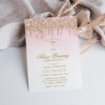 Invitación purpurina rosa dorado Ceremonia de fondeo de enfer<br><div class="desc">Un diseño moderno y elegante con purpurina dorado y rosa,  puede personalizar el texto y los colores en esta plantilla de invitación a graduación.</div>