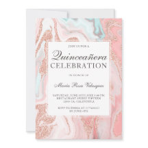 purpurina Rosa dorado mármol rosa Quinceanera