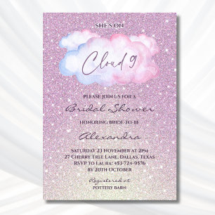 Invitación Purpurina rosa: está en la ducha nupcial 9